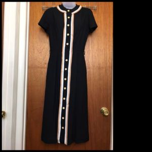 Vintage 1950s Sheath Button Front Dress Size M